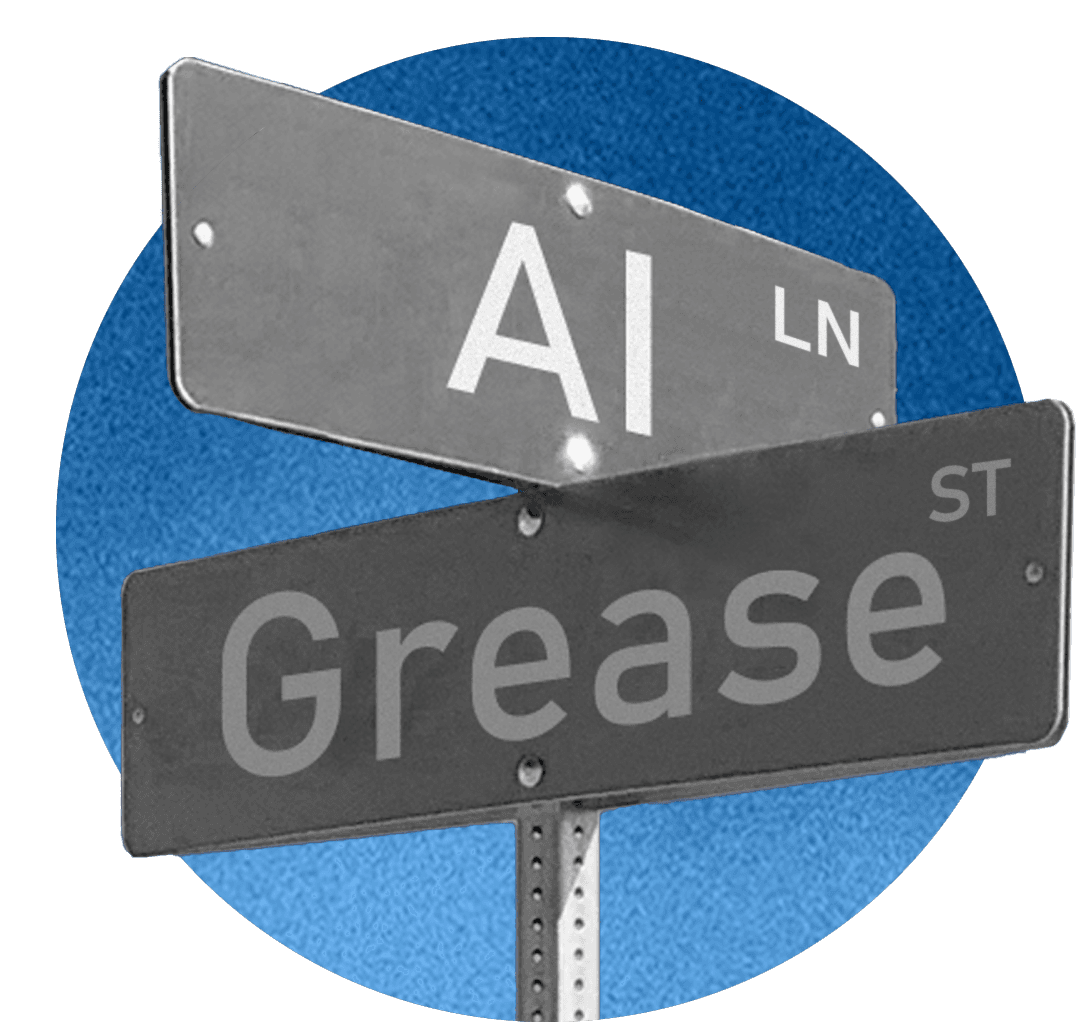 illustration of a street sign at the intersection of AI and Grease